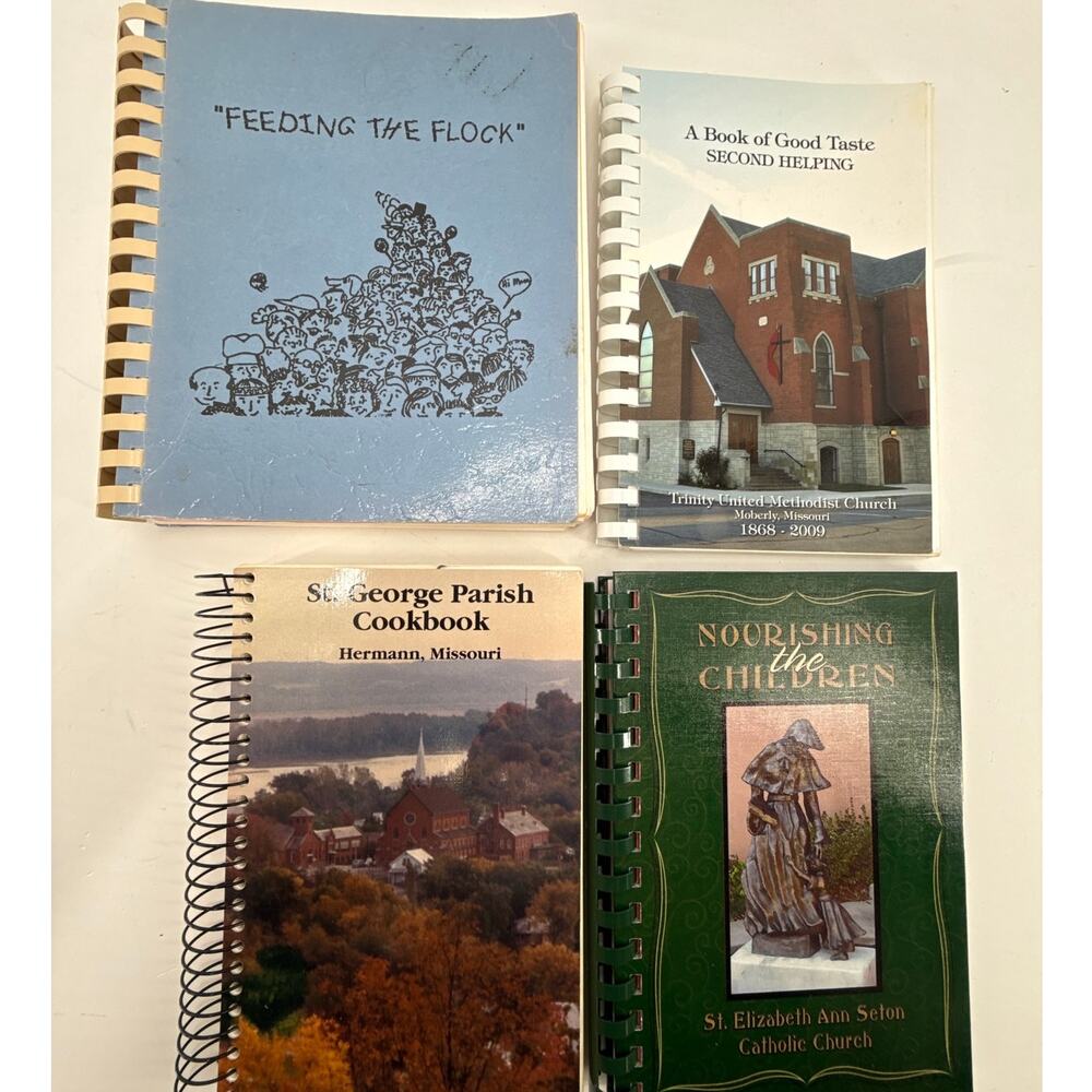 Missouri Church Cookbooks Lot 4 Spiral Community Recipes Vintage Local History